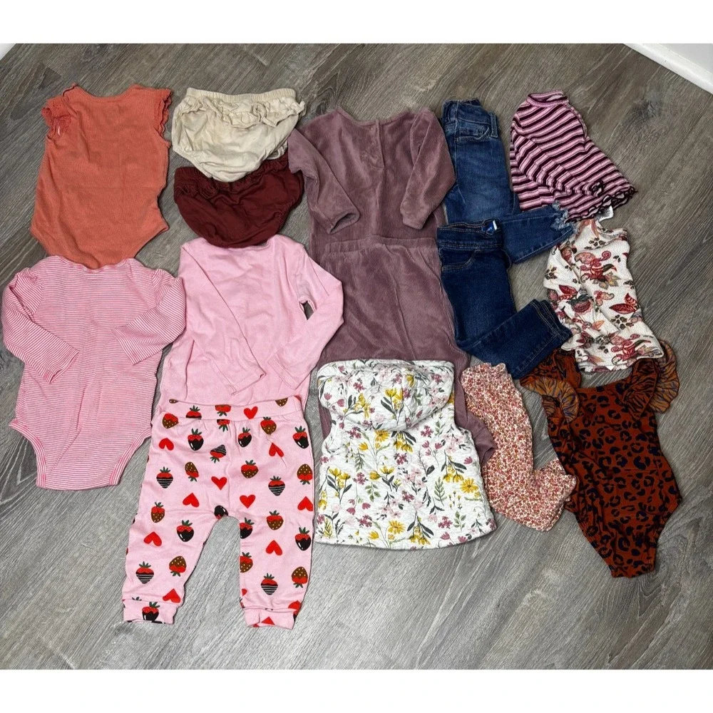 Baby Girl Clothing Bundle Lof‎ of 15 Size 18M - 24M Pants Jeans Tops Bloomers